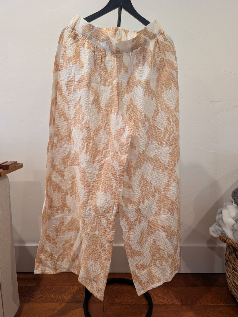 Peace Love World Boheme Wide‑Leg Pants • Beige/White • Size S
